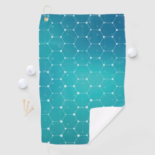 Blue Teal DNA Pattern Golf Towel
