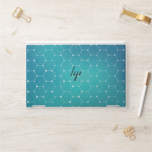 Blue Teal DNA Pattern HP Laptop Skin