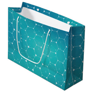 Blue Teal DNA Pattern Large Gift Bag