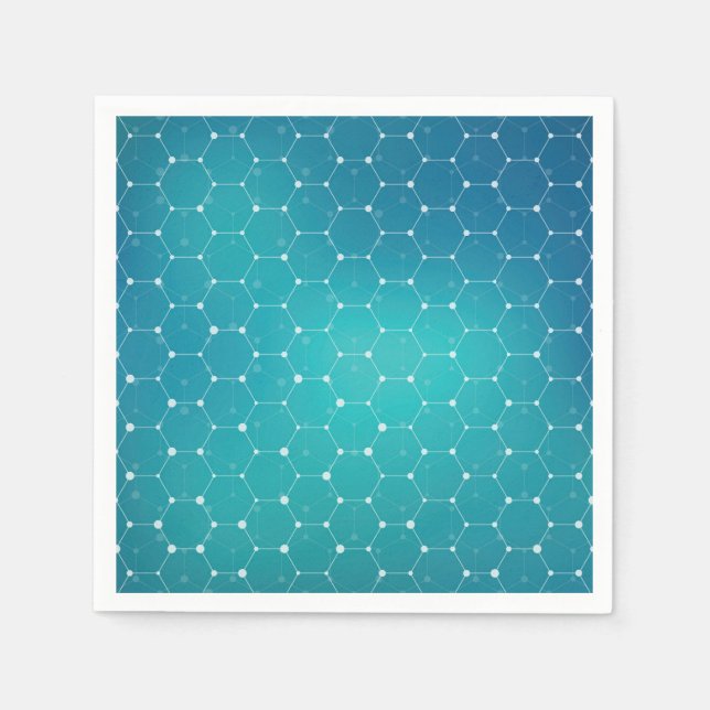 Blue Teal DNA Pattern Napkins (Front)