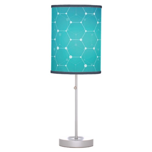 Blue Teal DNA Pattern Table Lamp