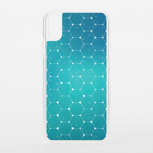 Blue Teal DNA Pattern Uncommon iPhone Case (Back)