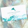 blue teal dolphin logo business card