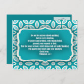 Blue Teal Floral Bible Verse Encouragement Postcard (Front/Back)