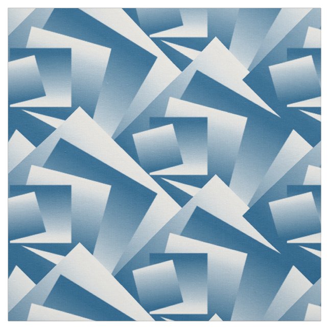Blue Teal geometry Fabric (Swatch)
