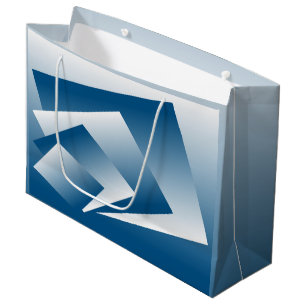 Blue Teal geometry Large Gift Bag
