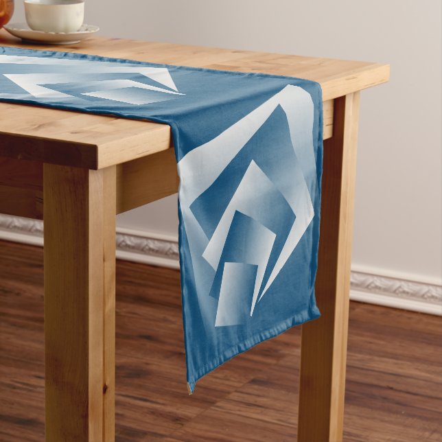 Blue Teal geometry Medium Table Runner (In Situ)