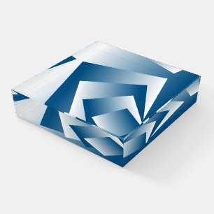 Blue Teal geometry Paperweight