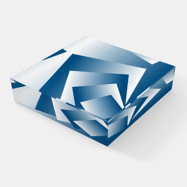 Blue Teal geometry Paperweight (Angled)