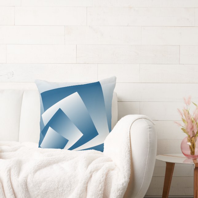 Blue Teal geometry Throw Pillow (Couch)