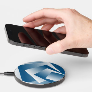 Blue Teal geometry Wireless Charger