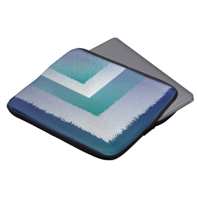 blue teal gray ex pastel laptop sleeve (Front Top)