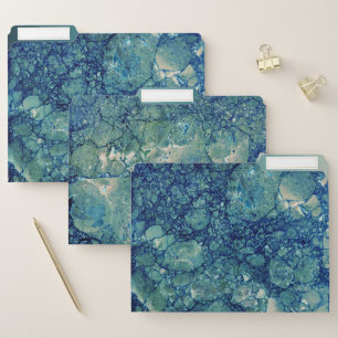 Blue Teal Green Marble Texture File Folder
