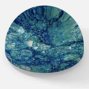 Blue Teal Green Marble Texture Paperweight