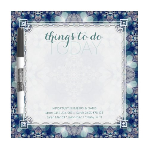 Blue Teal Magic Motivate Energy Things To_Do Today Dry Erase Board