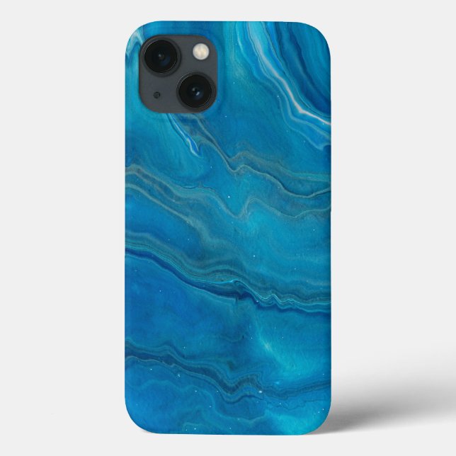Blue & Teal Marble Agate Abstraction  Case-Mate iPhone Case (Back)