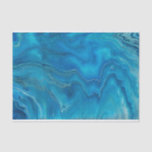 Blue &amp; Teal Marble Agate Abstraction    Tissue Paper