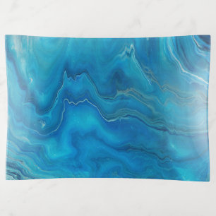Blue & Teal Marble Agate Abstraction Trinket Tray