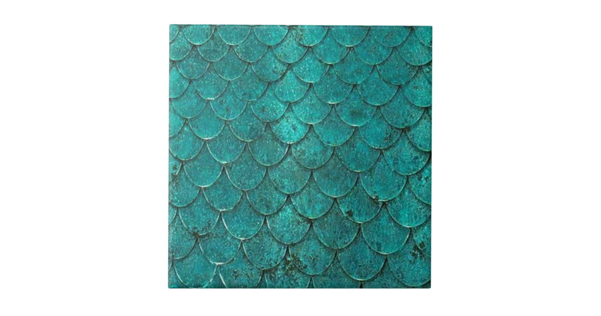 Blue Teal Mermaid Scales Tile | Zazzle