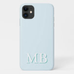 Blue &amp; Teal | Minimal Modern Initial Monogram Iphone 11 Case at Zazzle