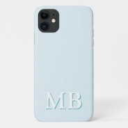 Blue & Teal | Minimal Modern Initial Monogram Iphone 11 Case at Zazzle