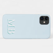 Blue & Teal | Minimal Modern Initial Monogram Case-Mate iPhone Case (Back (Horizontal))