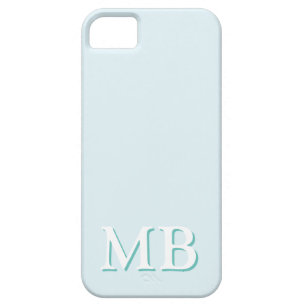 Blue & Teal   Minimal Modern Initial Monogram iPhone SE/5/5s Case