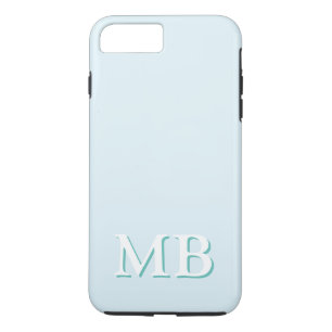 Blue & Teal   Minimal Modern Initial Monogram iPhone 8 Plus/7 Plus Case