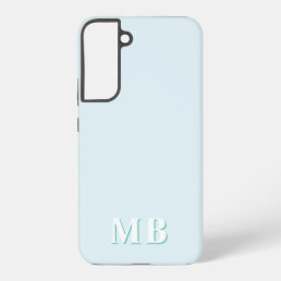 Blue &amp; Teal | Minimal Modern Initial Monogram Samsung Galaxy S22+ Case