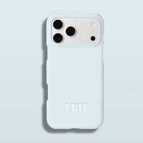Blue Teal Modern Minimalist Initial Monogram  iPhone 15 Pro Case