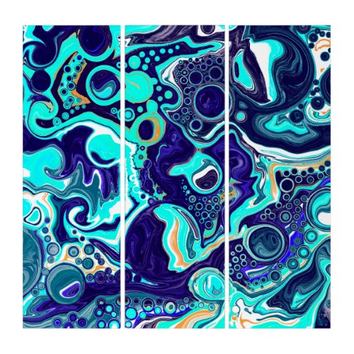  Blue Teal Ocean Swirls Marble Fluid Art 