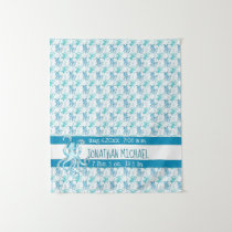 Blue &amp; Teal Octopus Baby's Name Birth Stats Tapestry