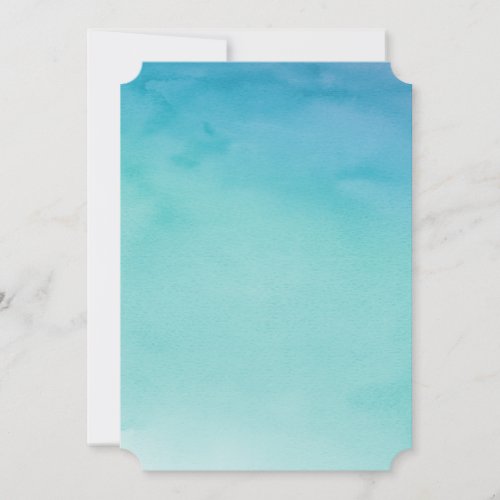 Blue  Teal Ombre Watercolor Blank Versatile Card