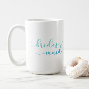 Blue & Teal Ombre Watercolor Bridesmaid Favor 3 Coffee Mug