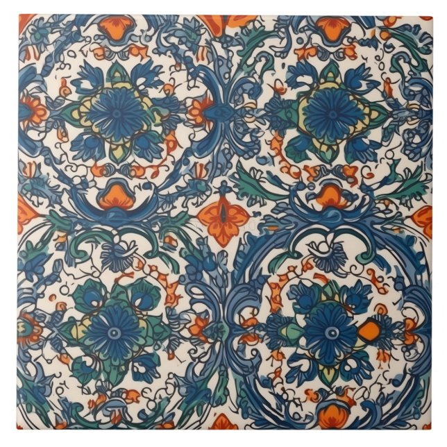 Blue Teal  Portuguese Tiles for Timeless Beauty  (Front)