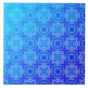 Blue, Teal, Purple, and Pink Mermaid Ripples Ceramic Tile