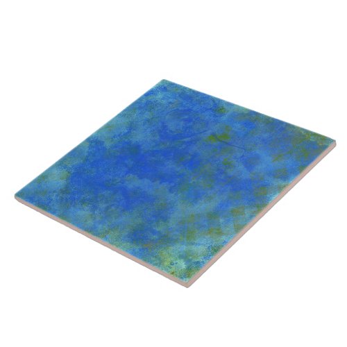 Blue teal rusty gradient ceramic tile