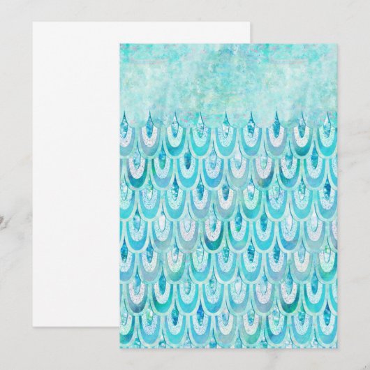 Blue Teal Shiny Mermaid Scales Fish Scales (Front/Back)