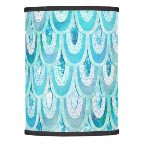 Blue Teal Shiny Mermaid Scales Fish Scales Lamp Shade