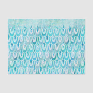 Blue Teal Shiny Mermaid Scales Fish Scales Tissue Paper