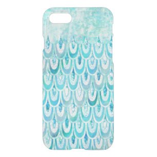 Blue Teal Shiny Mermaid Scales Fish Scales iPhone SE/8/7 Case