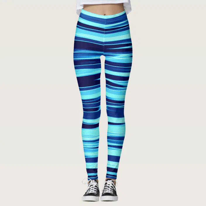 Teal striped leggings Clearance