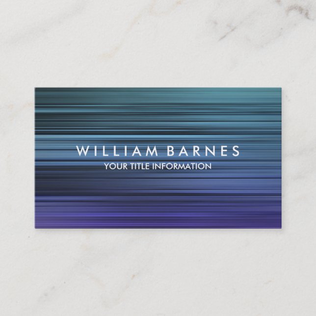 Blue Teal Stripes Business Card (Front)