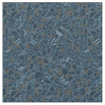 blue teal tan geometric fabric