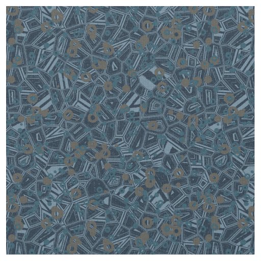 blue teal tan geometric fabric