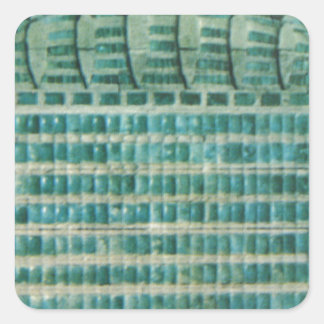 blue teal tiles square sticker