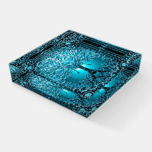 Blue Teal Tree of Life Ancient Rustic Inner Light