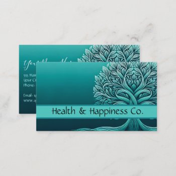 Blue Teal Tree Of Life Business Card by thetreeoflife at Zazzle