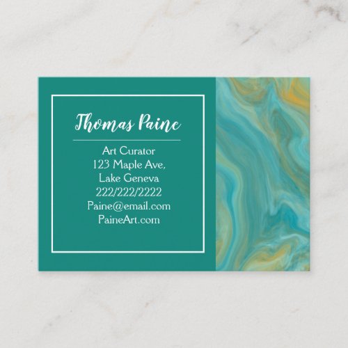 Blue Teal Turquoise Marble Art  Business Card