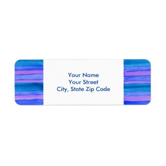 Blue, Teal, Violet Painted Stripes address labels